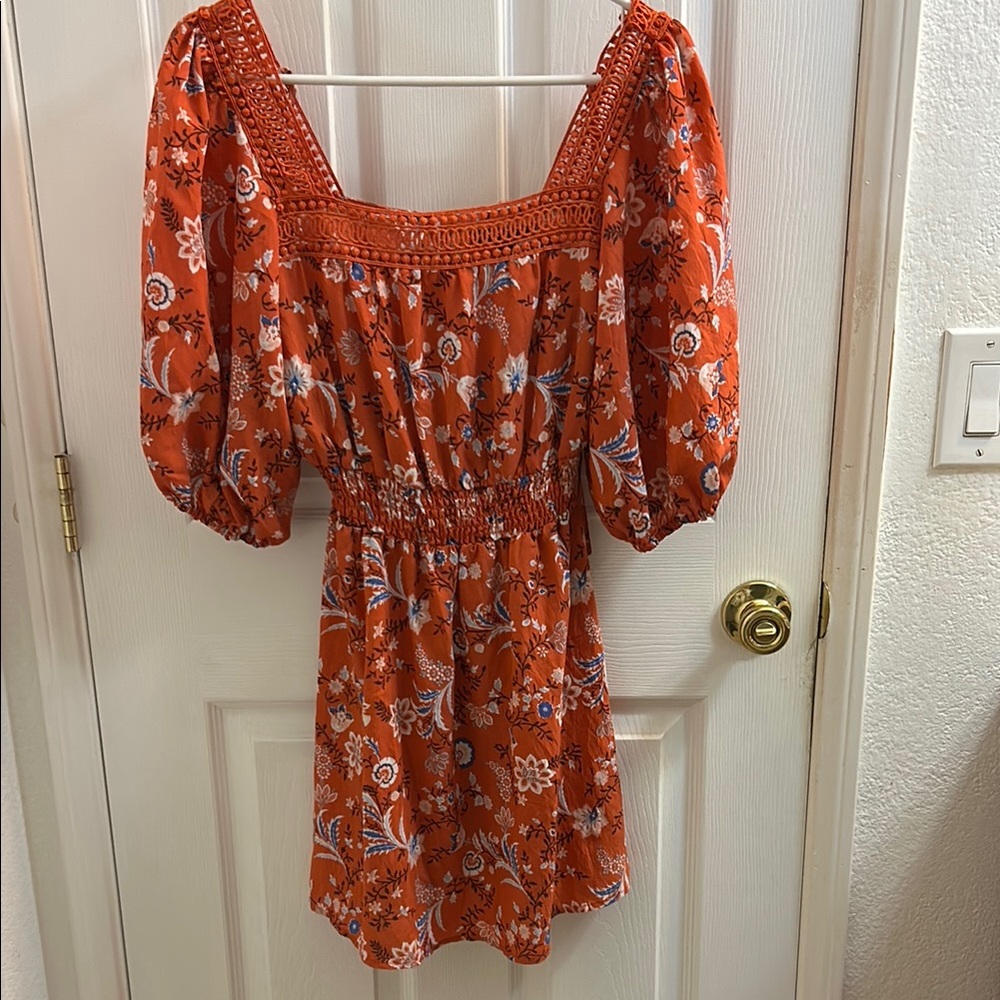 Floral Orange Dress
